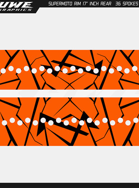 滑胎轮圈轮毂贴纸贴花 SUPERMOTO RIM 17寸 36辐条EXCEL stickers