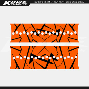 适用于17寸 36辐条滑胎轮圈轮毂贴纸贴花SUPERMOTO EXCEL sticker
