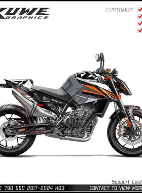 适用于KTM杜克DUKE 790 890 2017-2024贴纸贴画版画貼花彩贴定制
