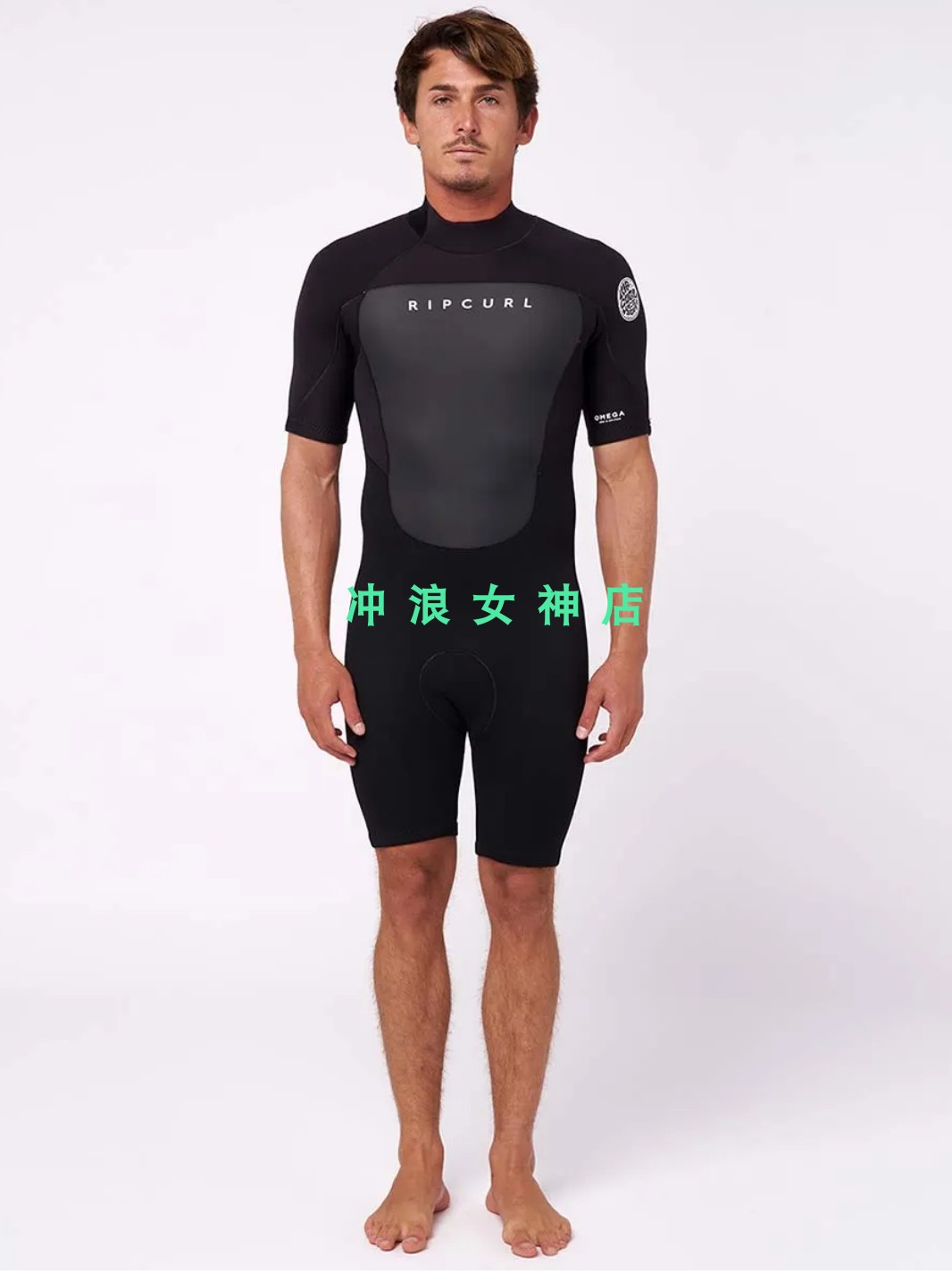 RIP CURL2mm短袖冲浪防寒服湿衣潜水服半身连体男surf Springsuit