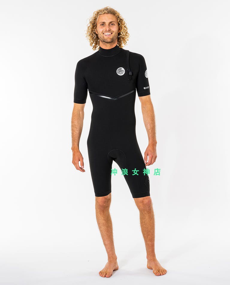 RIP CURL 2mm冲浪防寒衣湿衣潜水服浮潜游泳防晒短袖连体半身冬男