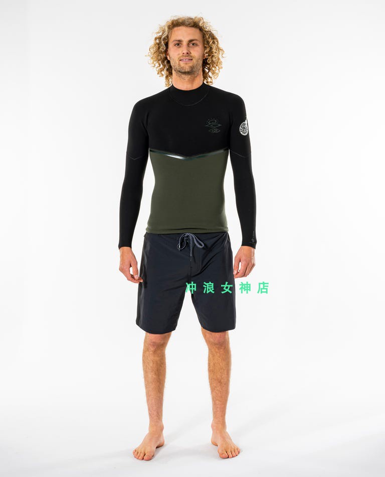 RIP CURL1.5mm冲浪防寒衣湿衣潜水服防晒长袖上衣半身男E6 E-Bomb