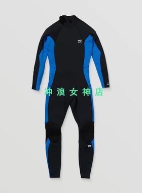 25款Billabong3mm4mm背后拉链冲浪防寒服潜水服湿衣SURF FullSUIT