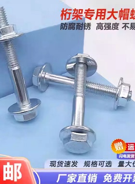 桁架螺丝14扳手螺母法兰带垫镀锌M8厘婚庆舞台灯光搭建航架螺栓