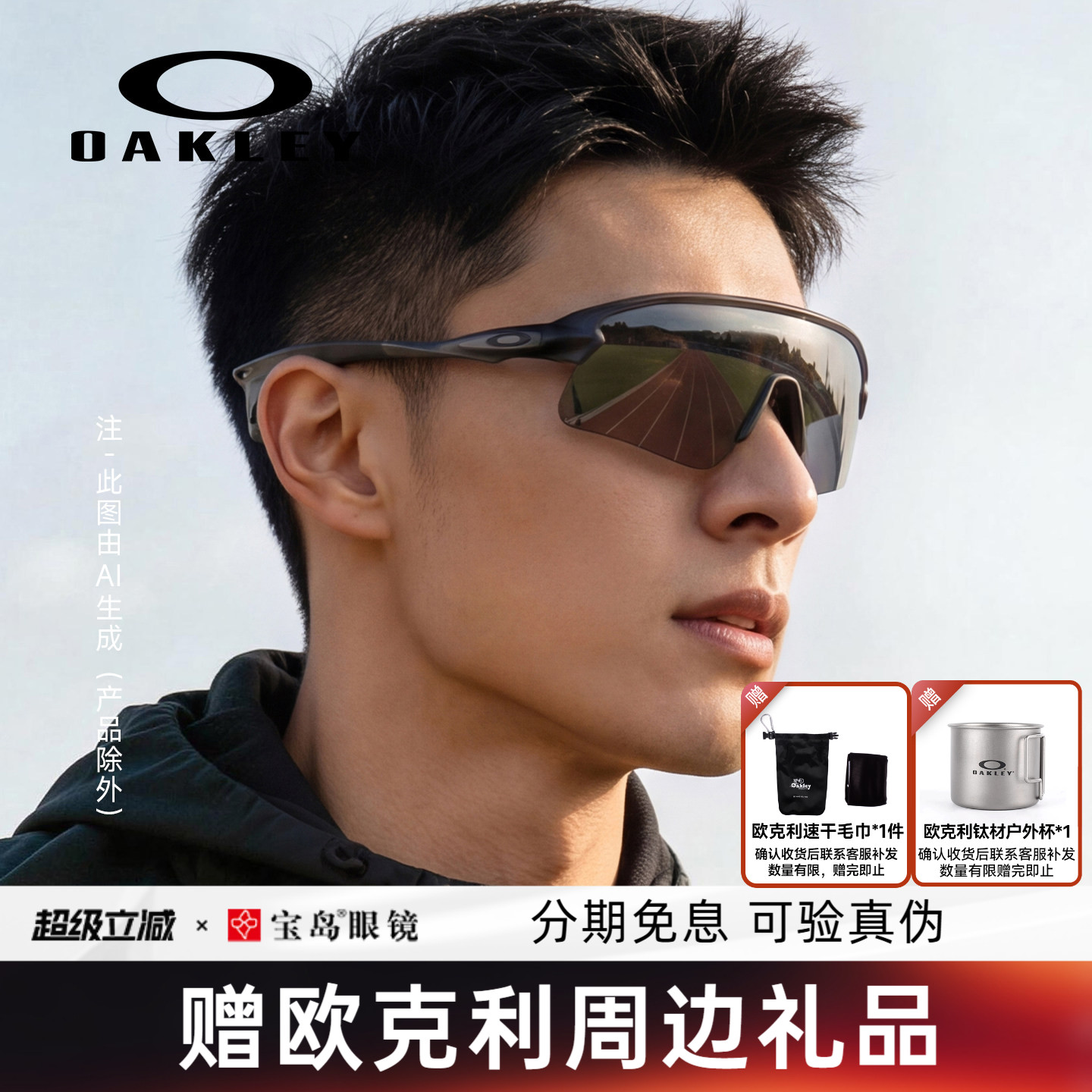 Oakley欧克利太阳镜户外运动墨镜骑行跑步眼镜可配近视镜片9517