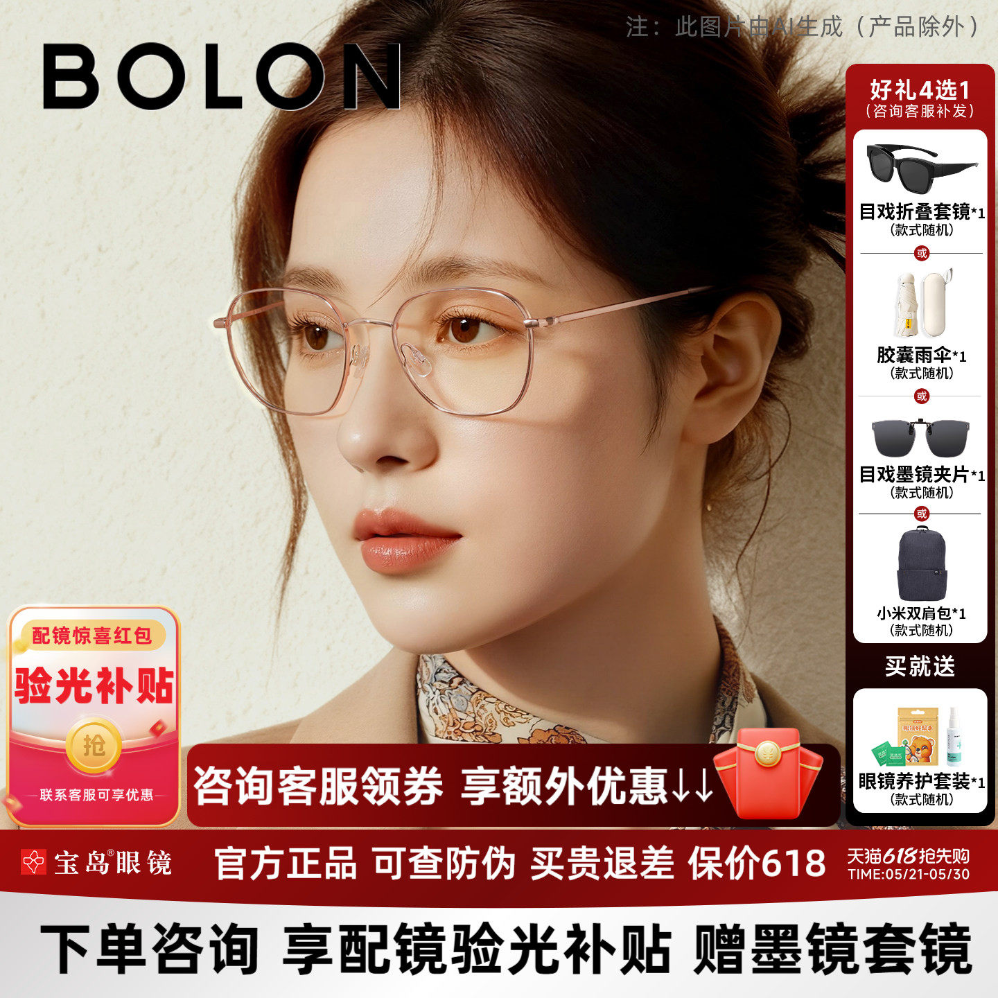 暴龙近视眼镜框男钛合金方框可配防蓝光度数镜片光学镜架女BA700