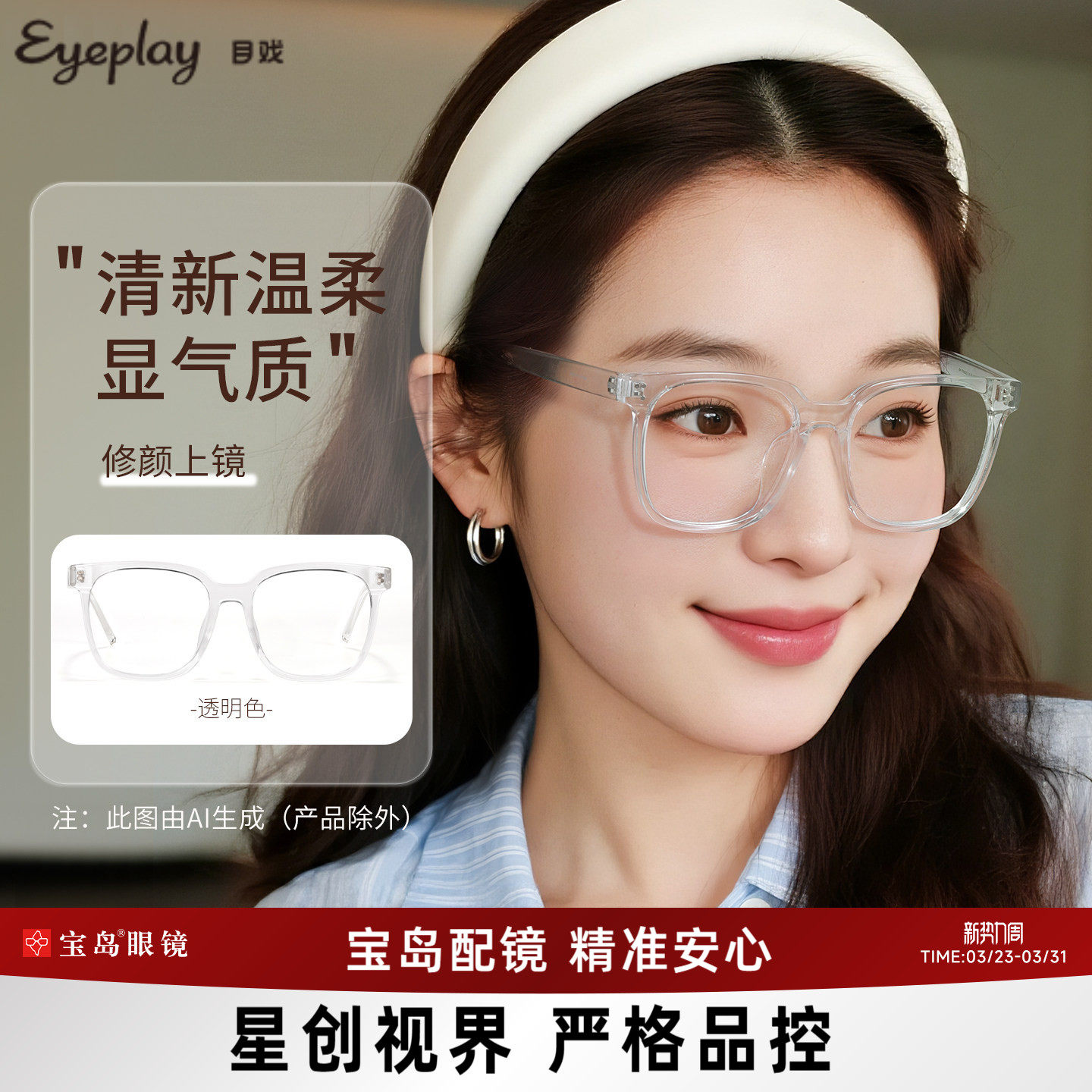 【清仓眼镜】目戏素颜近视眼镜女眼镜框镜架可选防蓝光8002-C4