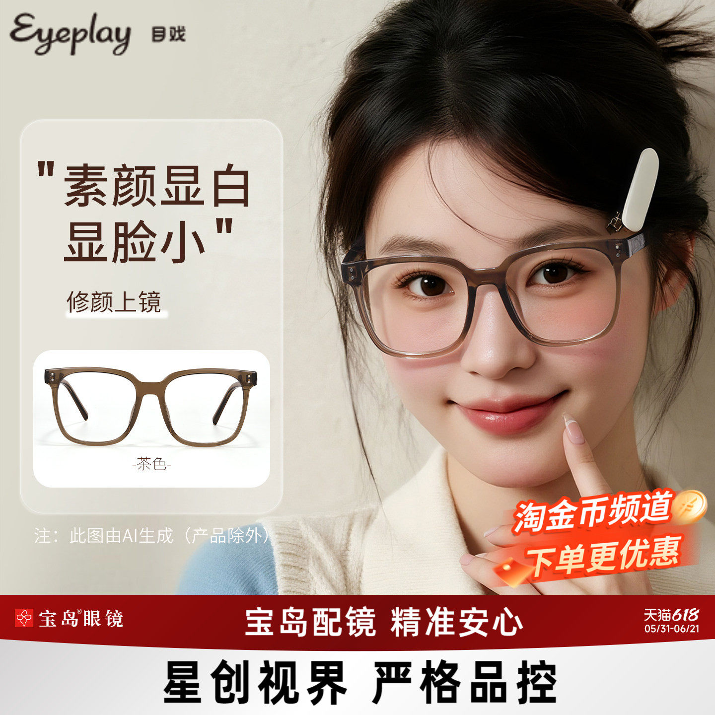 【清仓眼镜】目戏素颜框近视眼镜女眼镜框镜架可选防蓝光8002-C2