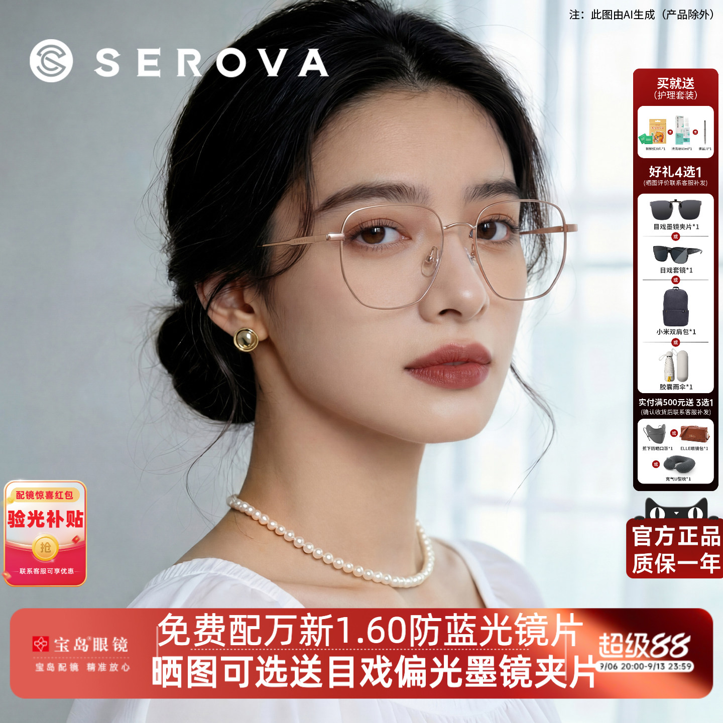 张艺兴同款施洛华眼镜框时尚多边形简约全框情侣款眼镜架SL520LAY