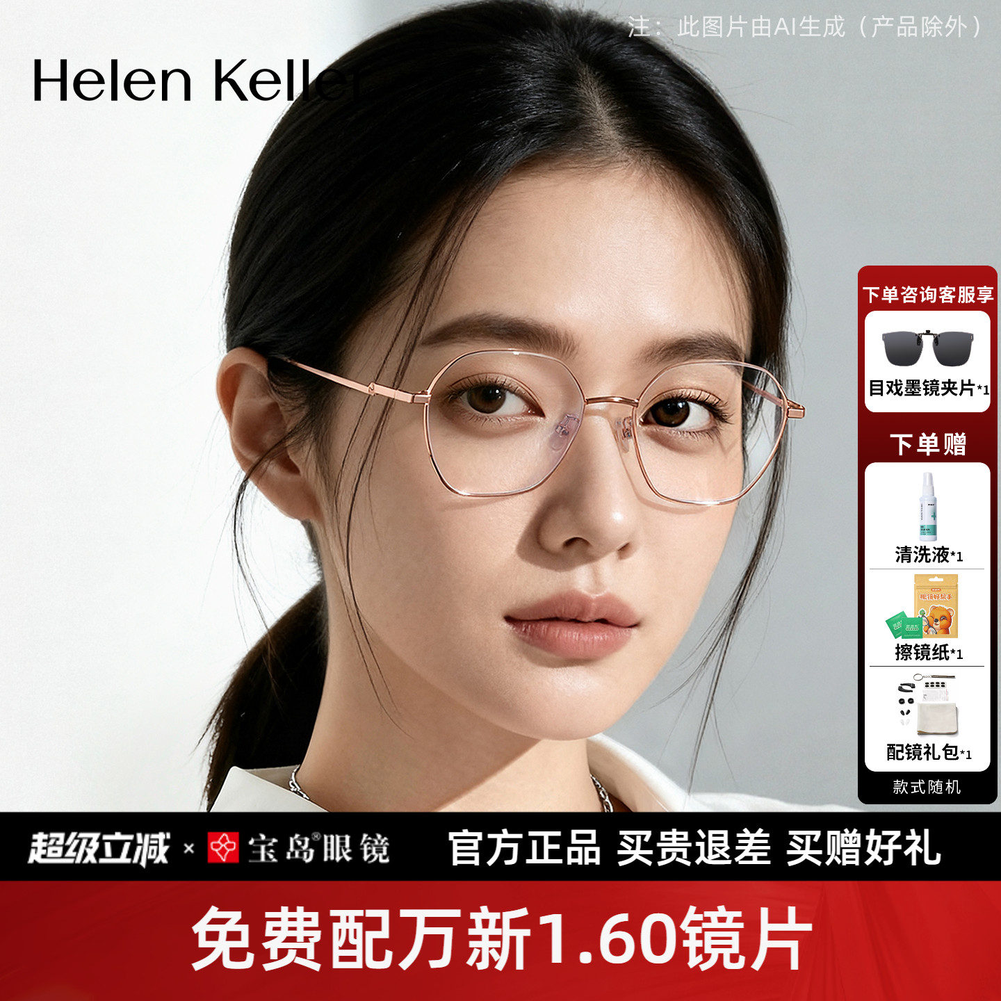 海伦凯勒韩版眼睛框可配镜架