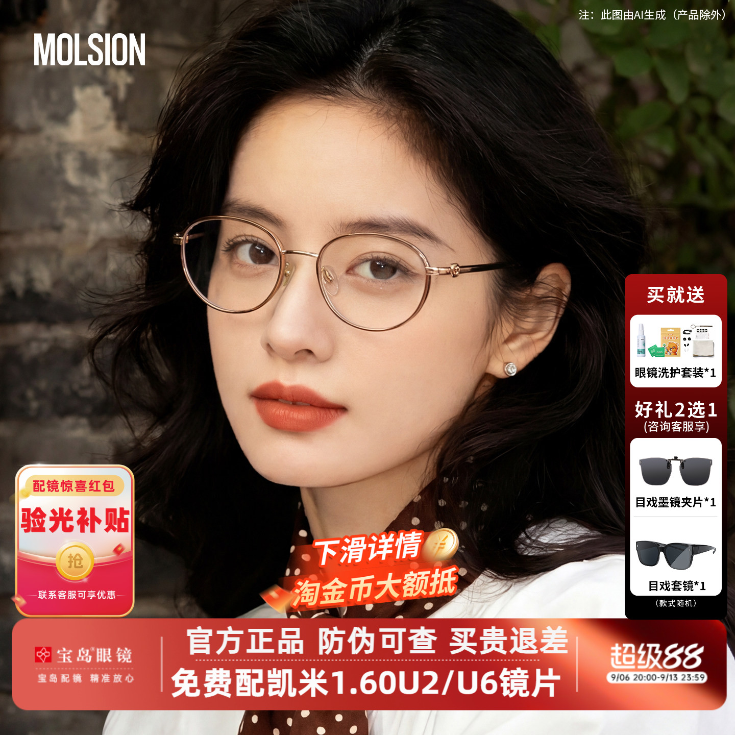 【蛋仔系列】陌森近视眼镜框女可配防蓝光高度数镜架光学镜MA6037图片