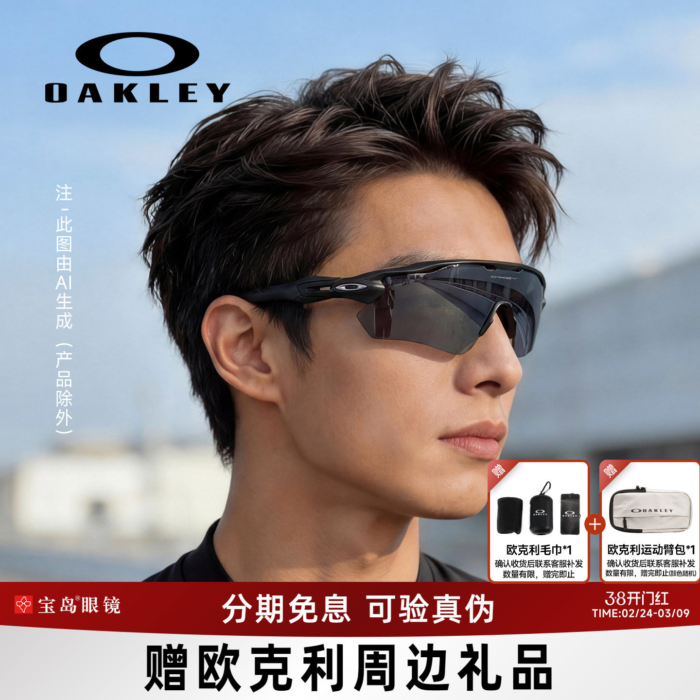 Oakley欧克利太阳镜男女骑行跑步运动眼镜可选偏光变色近视镜9208