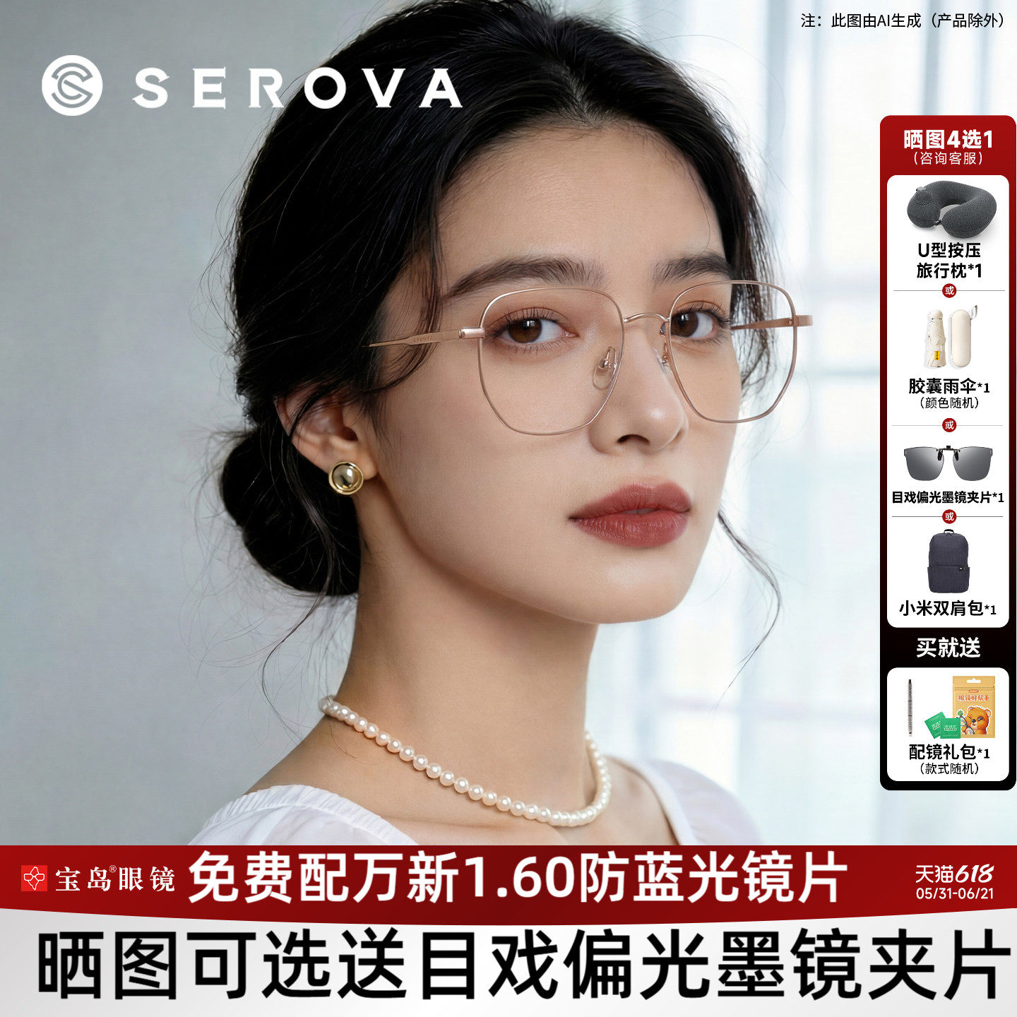张艺兴同款施洛华眼镜框时尚多边形简约全框情侣款眼镜架SL520LAY