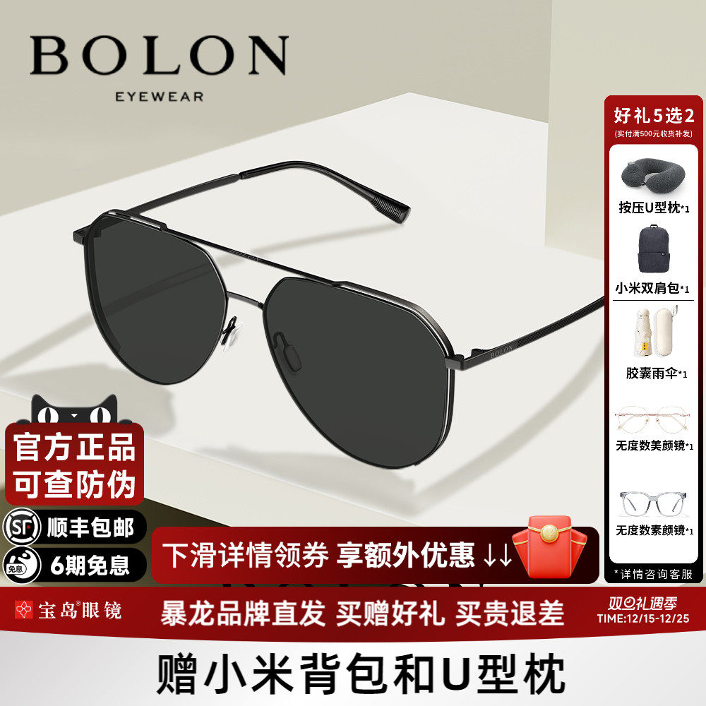 暴龙眼镜太阳镜经典飞行员偏光墨镜男款防强光开车驾驶镜BL8100