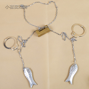 京剧苏三起解锁链戏曲罪犯刑具古装舞台演出道具鱼锁链鱼木枷锁链