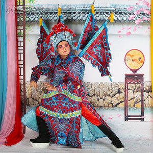 戏装大靠京剧戏曲戏剧服装古装服饰武生武将将军花脸老生  男大靠