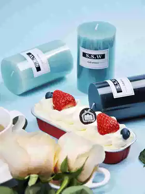 Villa wedding romantic colorful fragrance fairy blue home decoration set indoor aromatherapy large cylindrical candle