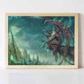 海报挂画挂件摆件装 魔兽世界 饰画 巫妖王 游戏周边 WOW 伊利丹