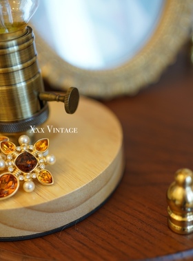 vintage80s美国罕见天鹅施华洛宫廷复古耳夹