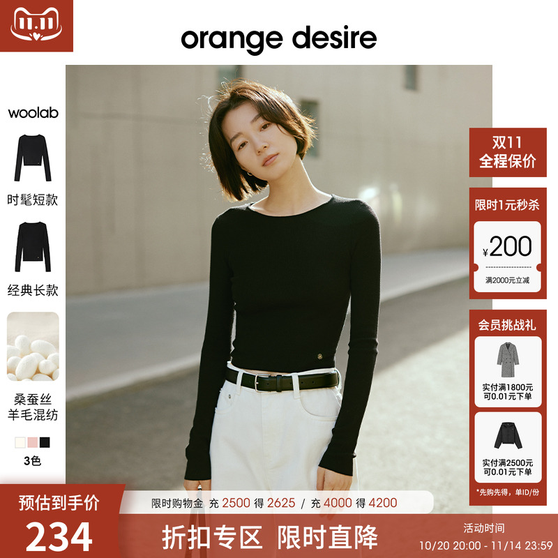 OrangeDesire圆领针织衫