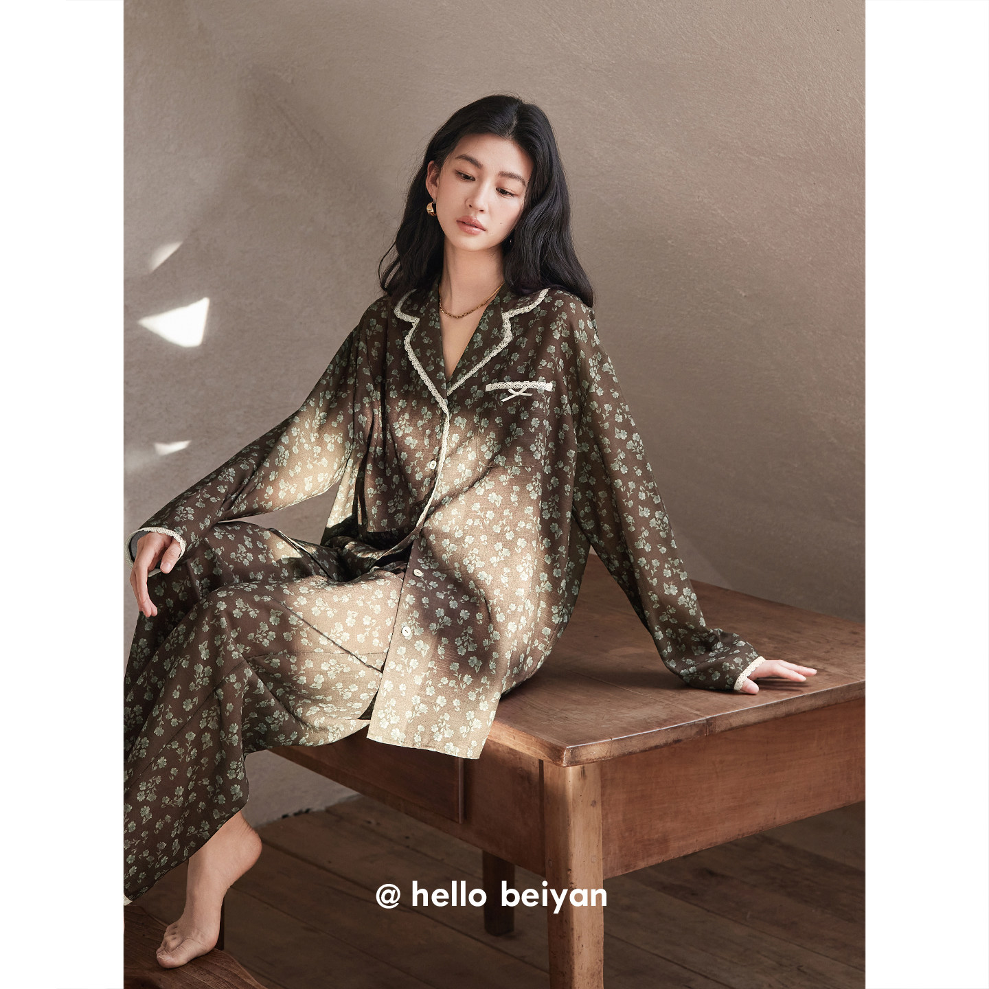 贝妍新款睡衣女春秋柔软莫代棉睡衣长袖家居服小碎花慵懒开衫套装,女士内衣/男士内衣/家居服,睡衣/家居服套装,淘宝优惠券,粉丝福利购,淘宝优惠卷