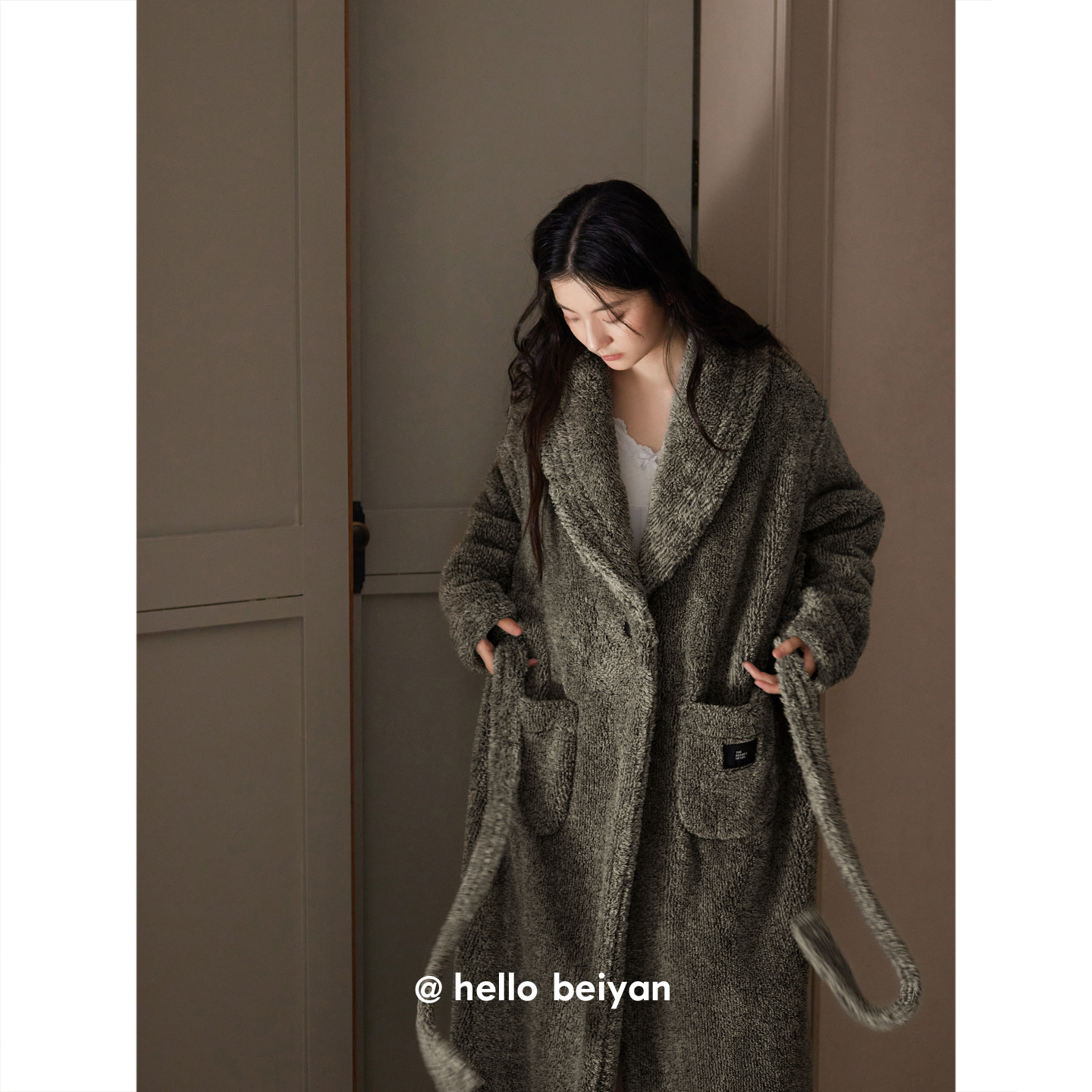 女冬季加厚珊瑚绒高级感慵懒睡袍