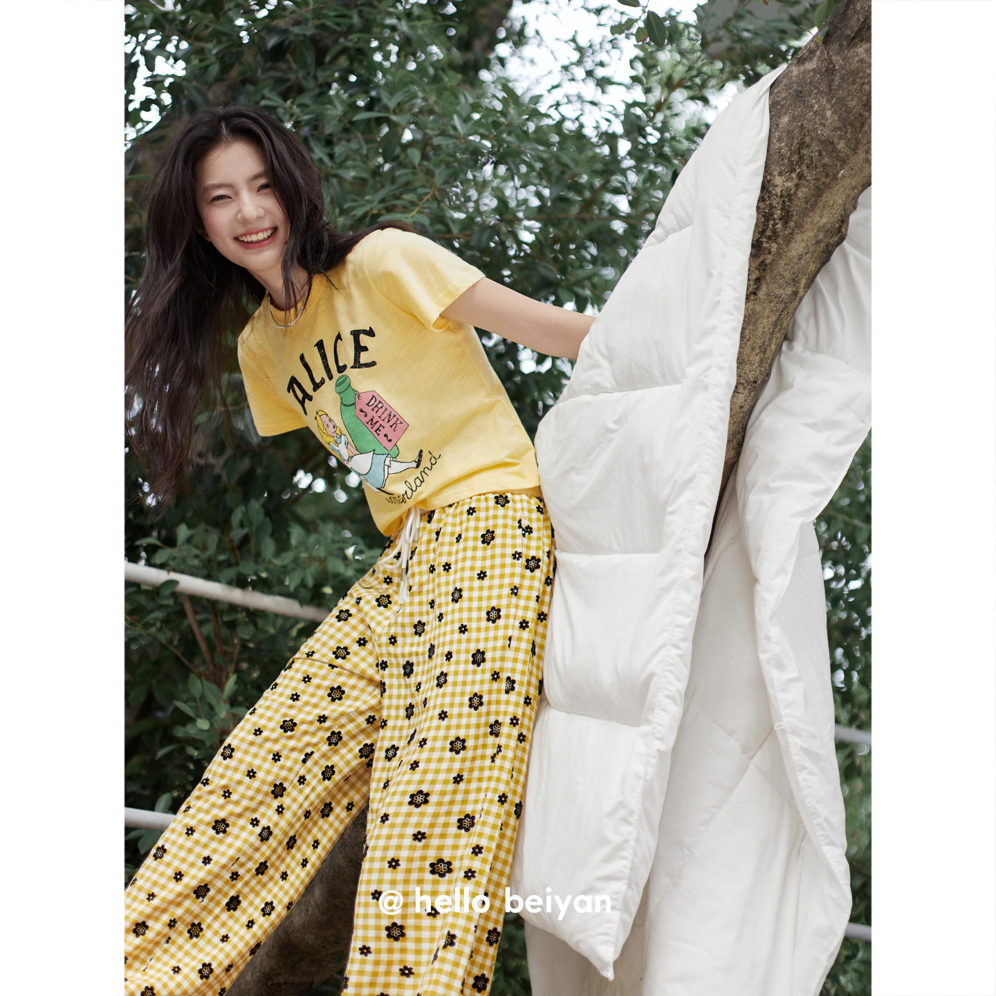 贝妍女夏季甜美显瘦短袖凉感睡衣