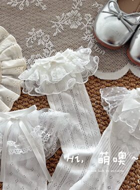 女春夏季纯白蕾丝蝴蝶结逗库高品