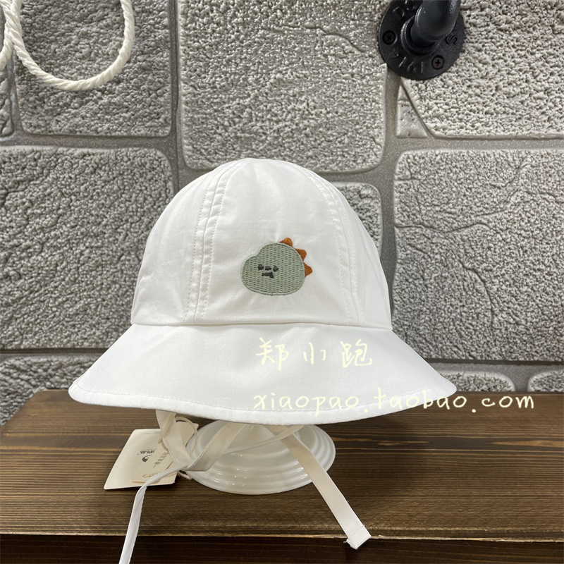 木然良品春秋宝宝帽子动物刺绣盆帽薄棉内衬防风绳渔夫帽MR076C
