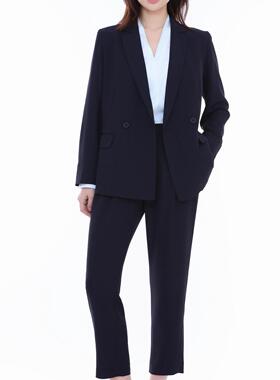 50304日单女装NBB春夏季纯色双排扣长袖西装外套通勤OL百搭套装