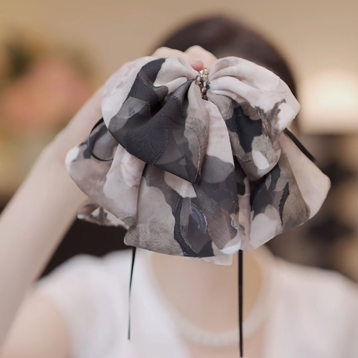 【繁花·若岚】森系新款蝴蝶结仙女风韩范高颅顶发饰鲨鱼夹抓夹女