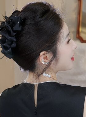 复古高级感星空水钻云朵发夹