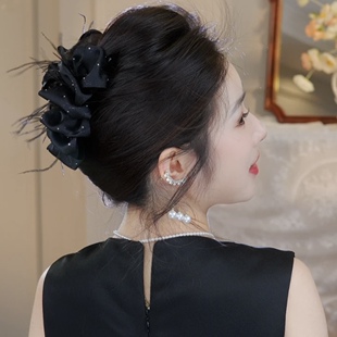 气质增发抓夹女发夹发饰 复古高级感星空水钻云朵泡泡羽毛抓夹新款