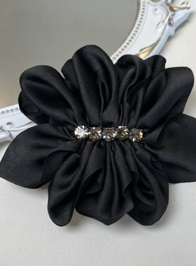 日韩新款黑色轻奢高级感蝴蝶结香蕉夹发饰发夹简约气质优雅百搭女