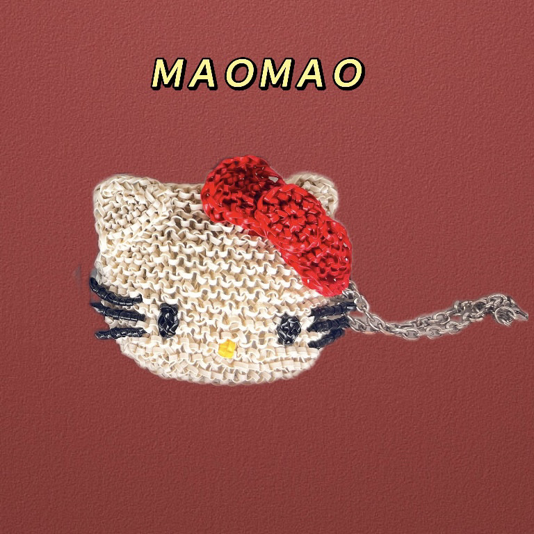 helloKitty手工编织包小方包