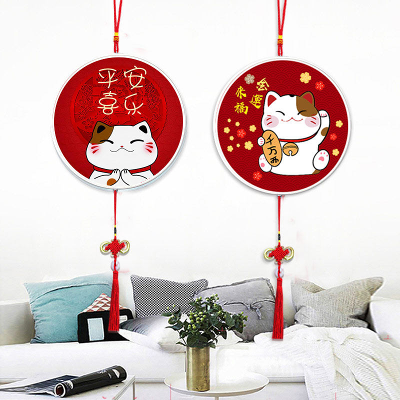 平安喜乐招财猫钻石画满钻新款2022客厅5d点贴十字绣手工猫咪餐厅