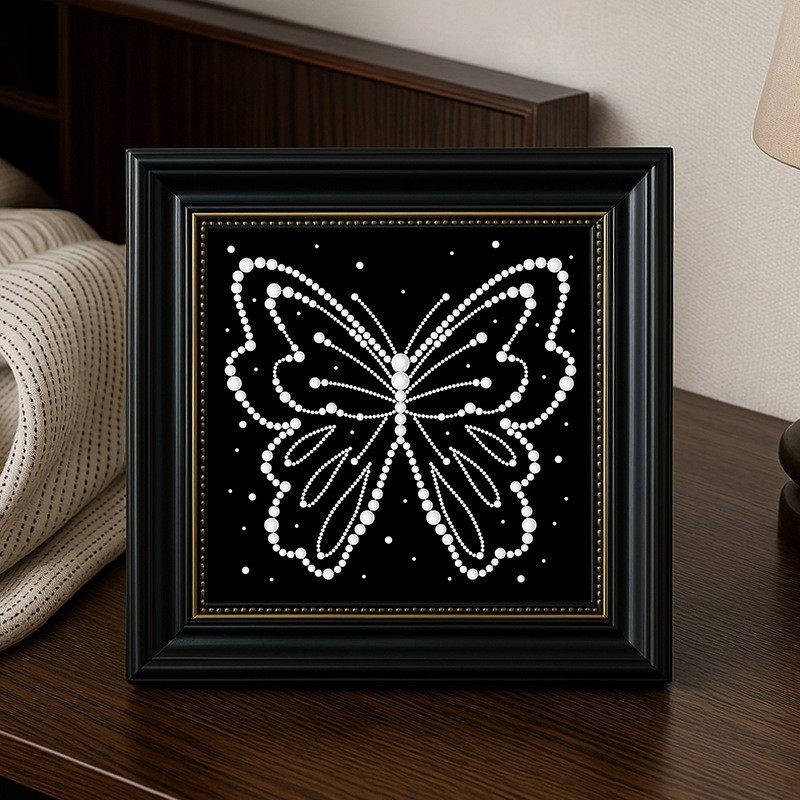 烟花珍珠画DIY贴钻带框蝴蝶手工珍珠材料包高级感客厅装饰钻石画,居家布艺,钻石绣,淘宝优惠券,粉丝福利购,淘宝优惠卷