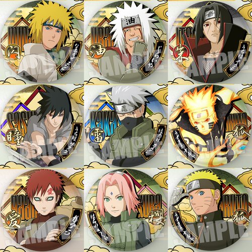 火影忍者周边双闪大徽章漩涡鸣人卡卡西佐助波风水门宇智波鼬吧唧