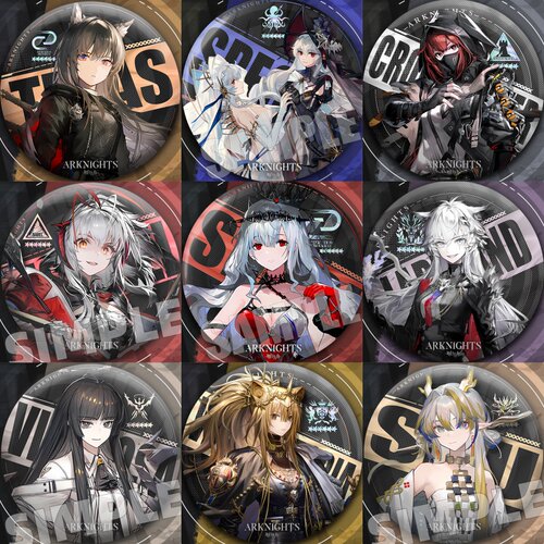 明日方舟75MM双闪徽章斯卡蒂幽灵鲨德克萨斯拉普兰德维什戴尔吧唧