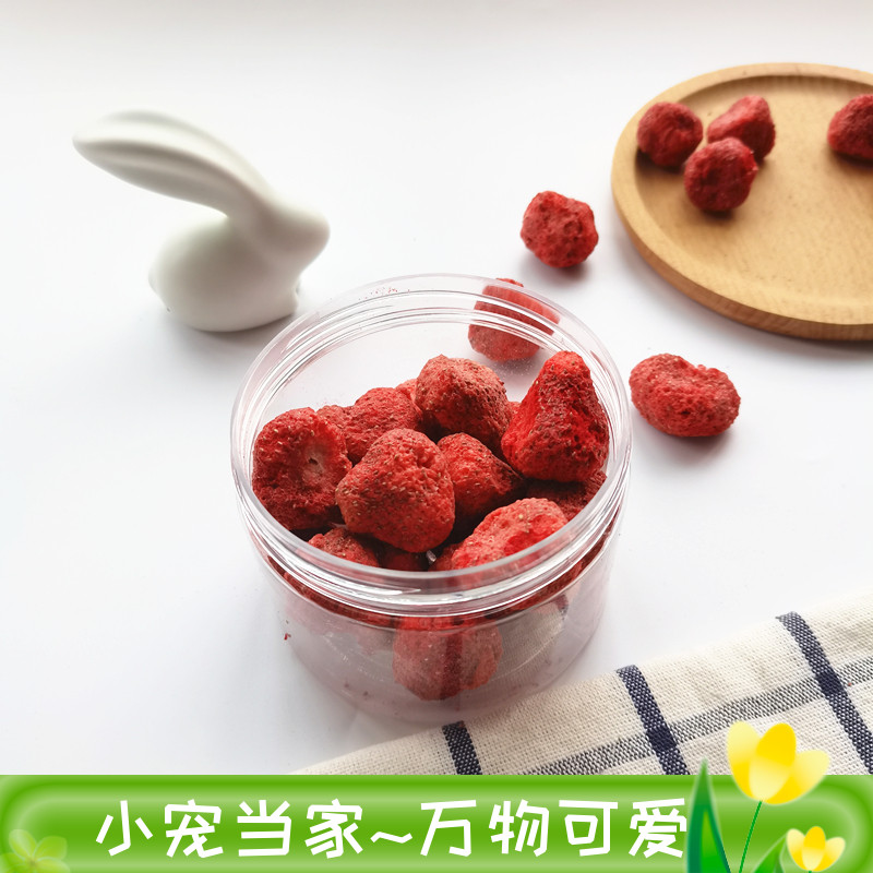 不含糖草莓脆脆健康互动零食增加食欲补充vc蔬果干兔子龙猫荷兰猪