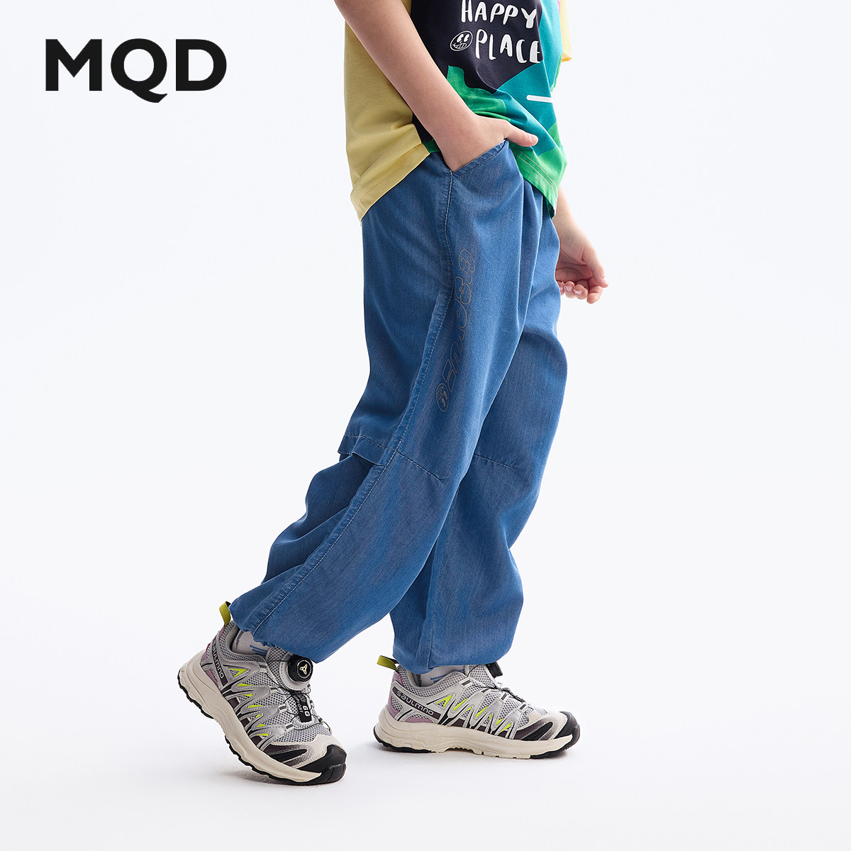 [凉感]MQD童装男童冰丝牛仔防蚊裤夏装新款儿童防紫外线长裤