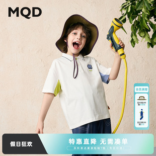 男大童夏季 MQD童装 品学院风网球羽毛球翻领POLO衫 儿童短袖