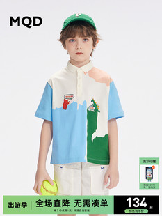 MQD童装 设计师系列 男童短袖 polo衫 儿童卡通短袖 新款 夏装 T恤潮