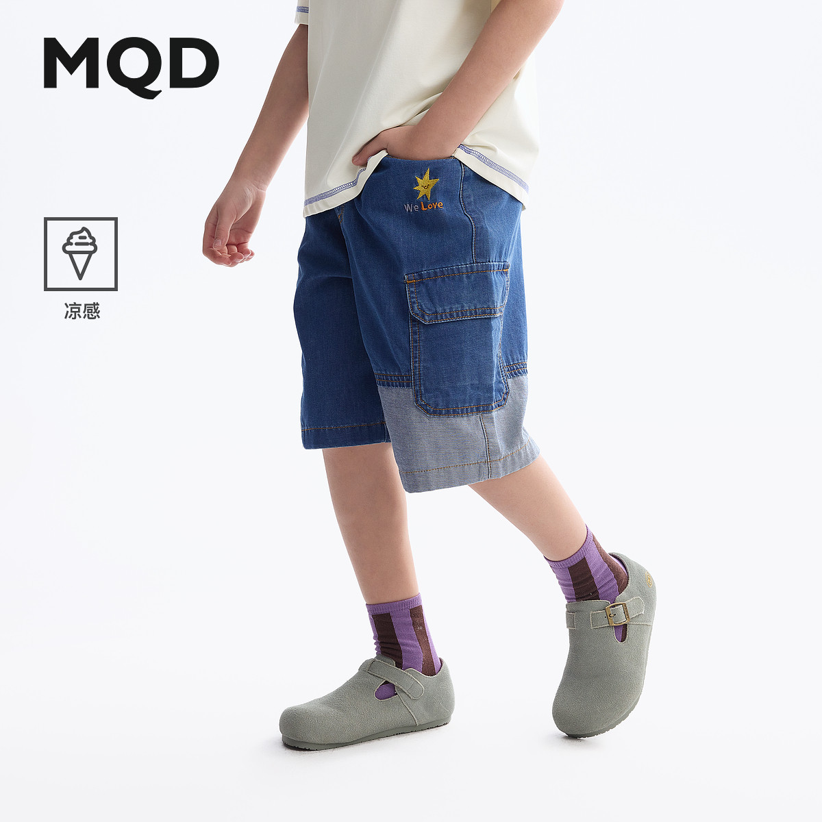 MQD马骑顿男童夏季短裤牛仔裤图片