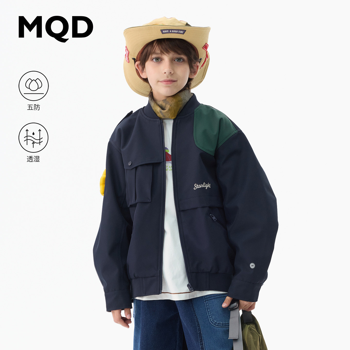 MQD马骑顿男童秋季五防外套图片