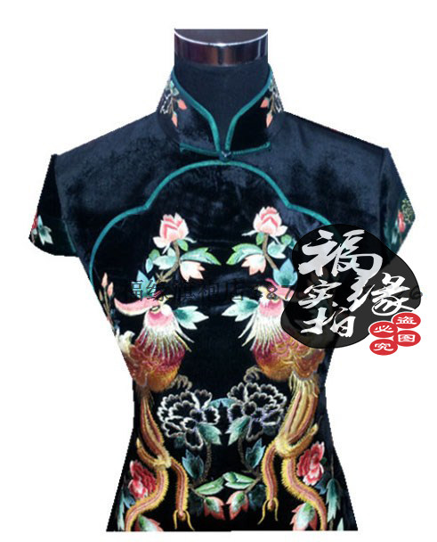喜迎门真丝丝绒绣花旗袍裙时尚改良真丝旗袍定做唐装礼服定制,女装/女士精品,旗袍,淘宝优惠券,粉丝福利购,淘宝优惠卷