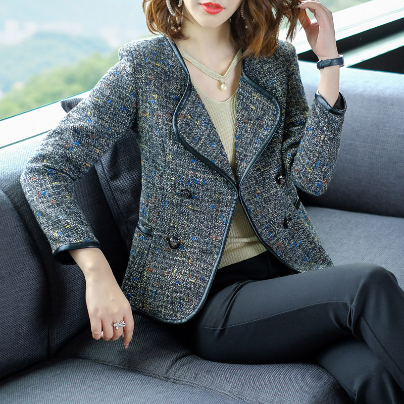 小香风外套女秋冬新款名媛粗花呢毛呢时尚百搭短款小西装秋冬上衣