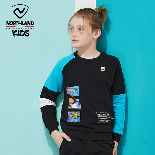 诺诗兰童装春季时尚拼接卫衣