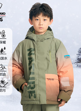 [商场同款]诺诗兰儿童滑雪服秋冬款男女童单双板防风防水滑雪外套