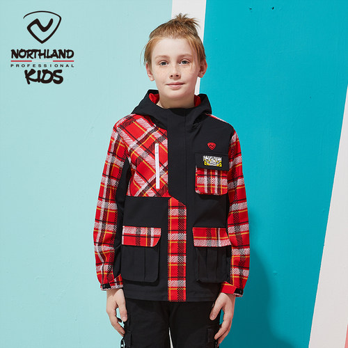 春秋季男童防风防水时尚拼接外套